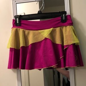 Pink & lime green Zumba skort size small